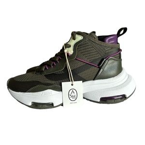 ASH Oddisey Brand New Size 7 Charcoal Gray and Purple Fashion Sneakers for Women